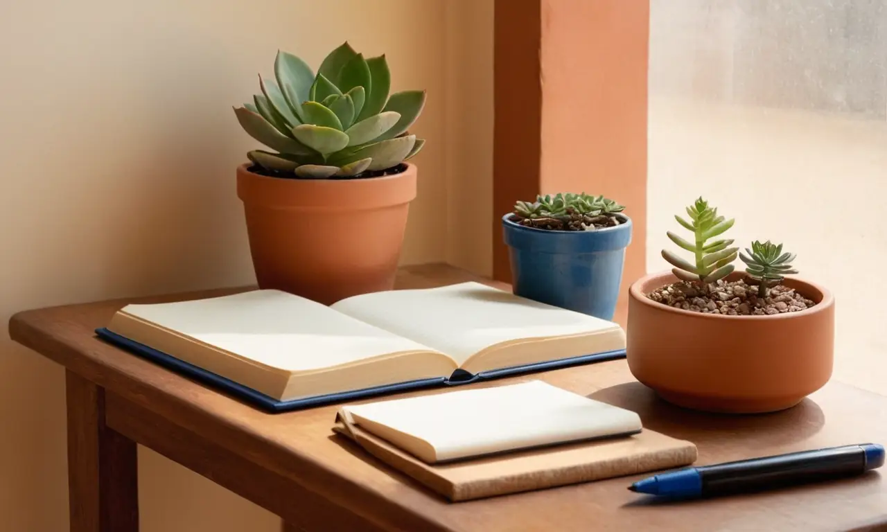 Un bureau accueillant et studieux, plein de détails