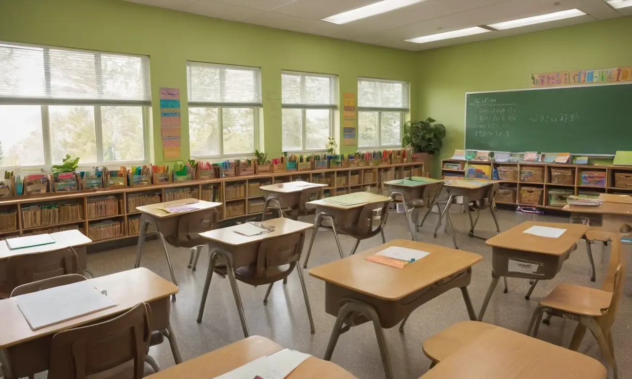Salle de classe lumineuse et concentrée