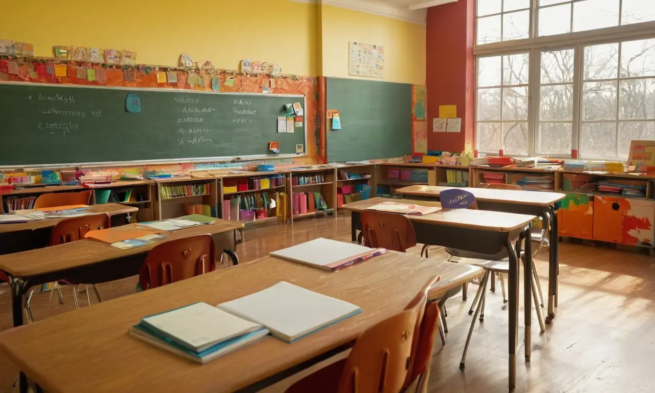 Salle de classe vibrante et organisée