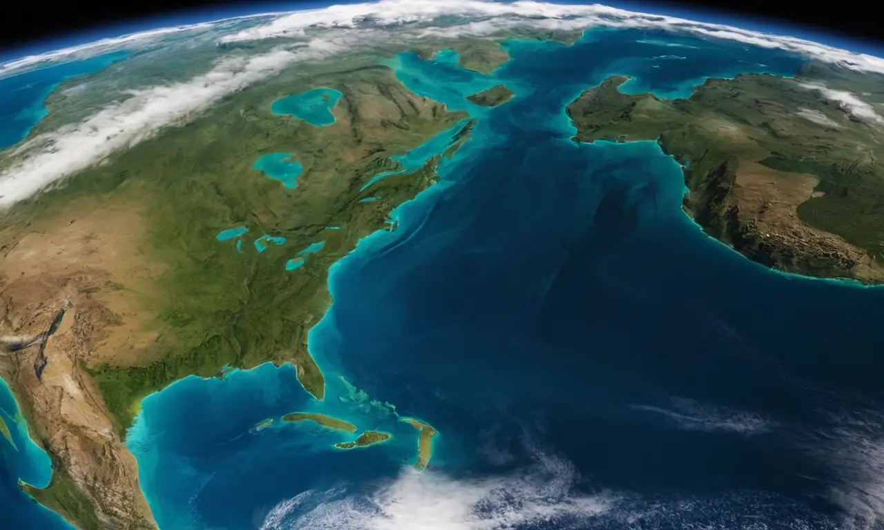 Globe réaliste avec océans et continents détaillés
