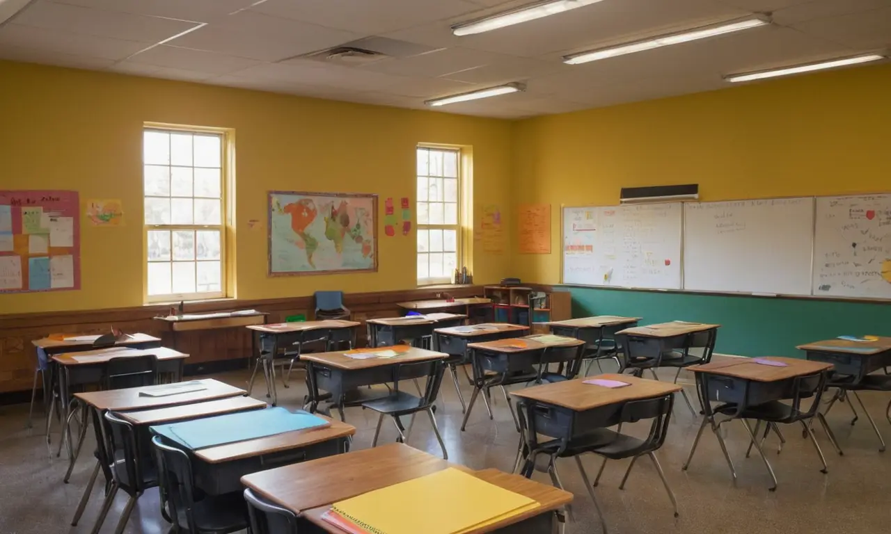 Salle de classe vibrante et lumineuse
