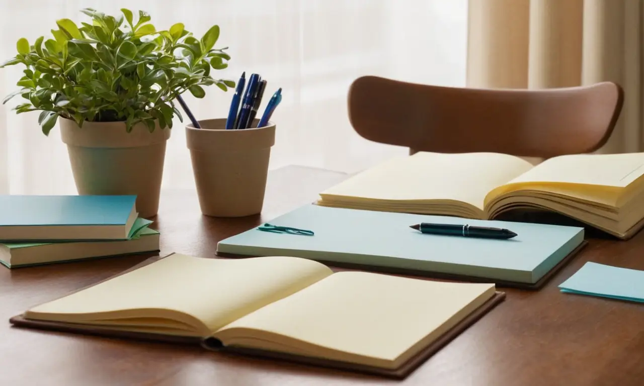 Bureau soigné avec lumière naturelle apaisante