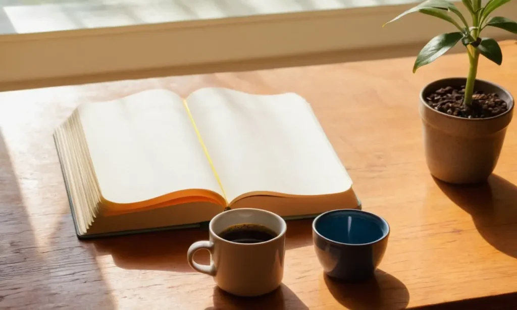 Un bureau cosy avec un carnet ouvert