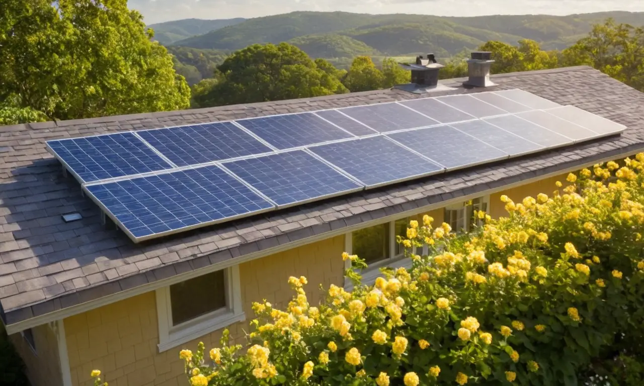 Panneaux solaires brillants sous un ciel bleu