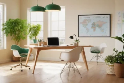 Bureau moderne lumineux et accueillant