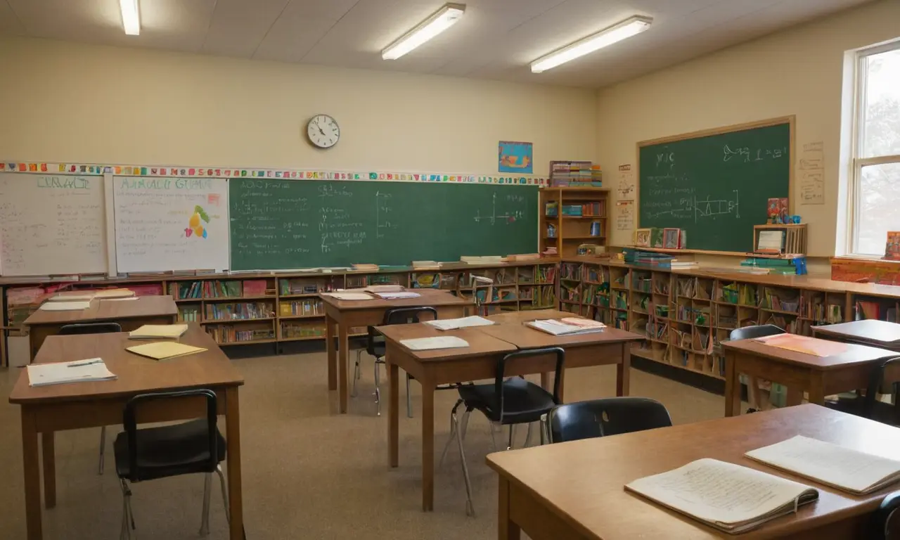 Salle de classe lumineuse et studieuse