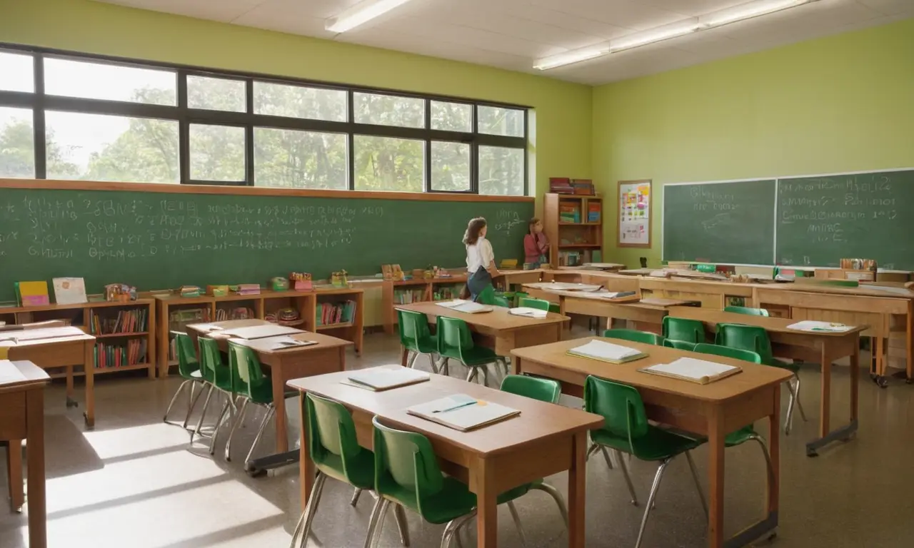 Salle de classe lumineuse et engageante