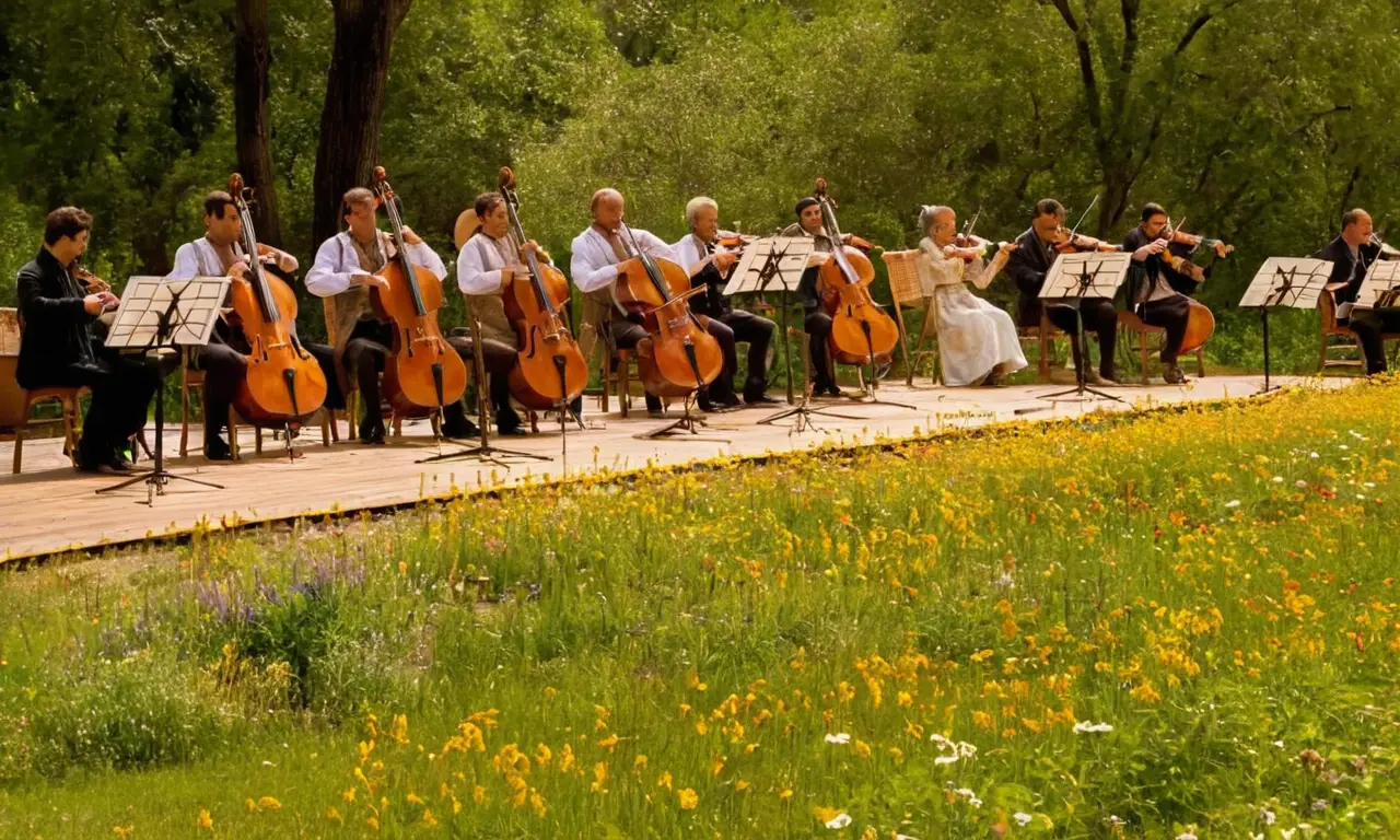 Scène festive avec musique, joie et communauté