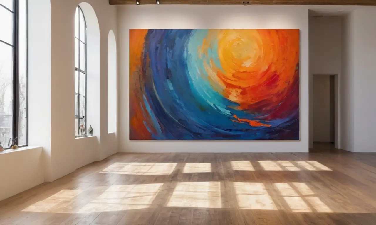 Galerie créative aux peintures abstraites vibrantes