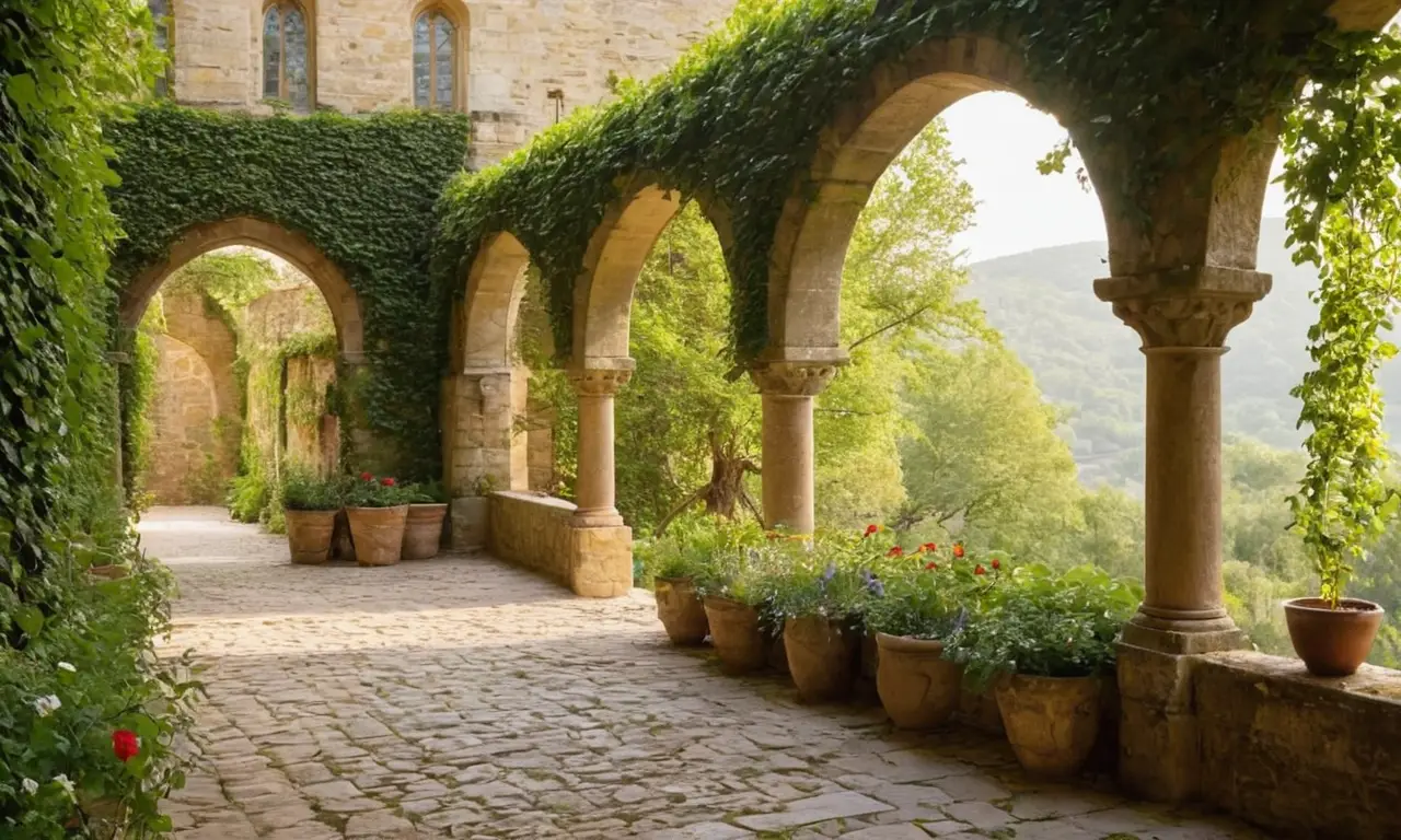 Un magnifique jardin médiéval plein de beauté