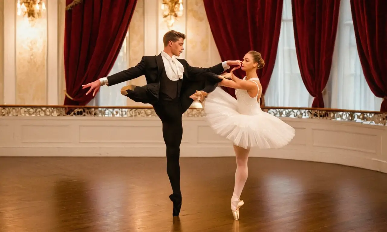 Danseurs élégants sur scène captivante et dynamique