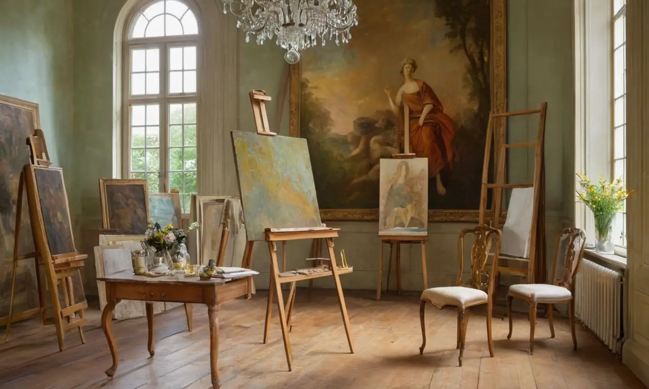 Un studio dart lumineux avec sculptures classiques