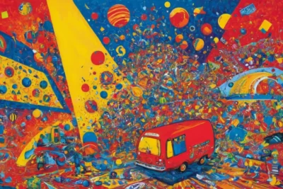 Œuvre colorée alliant émotion