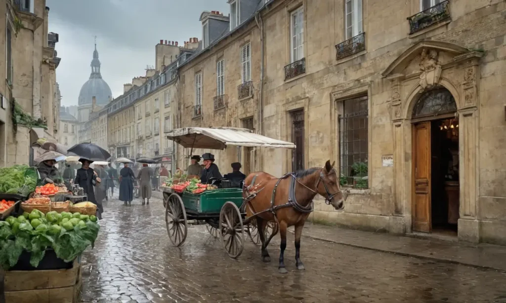 Scène parisienne vivante du 19ème siècle