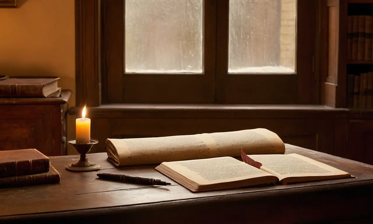Bureau en bois, ambiance studieuse et intime