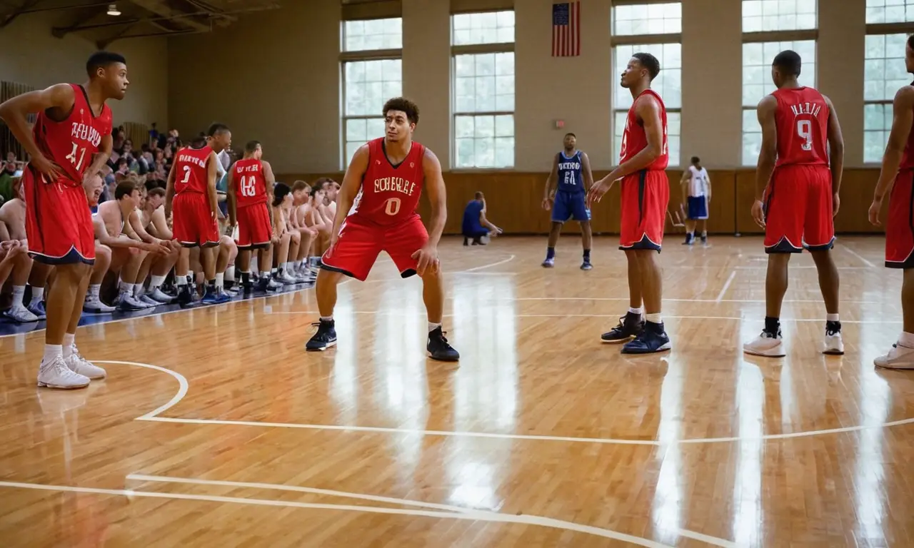 Terrain de basket vibrant, intensité et diversité