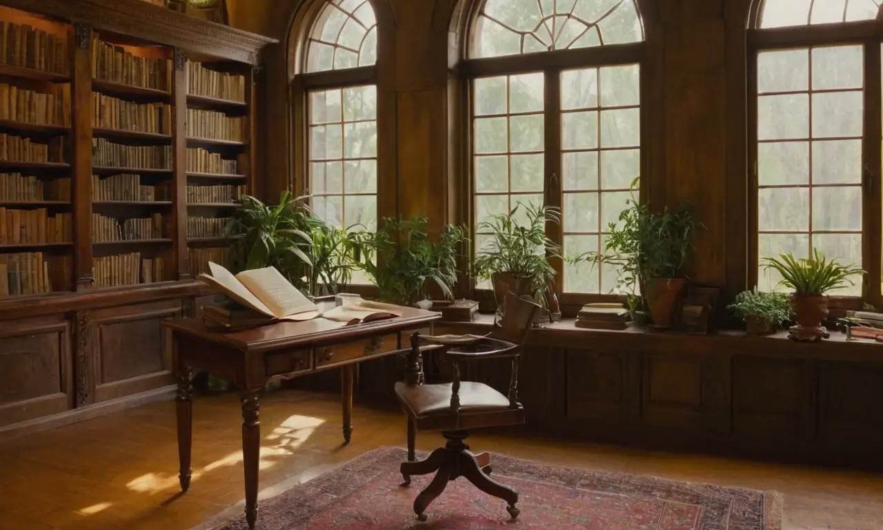 Un bureau chaleureux rempli de livres anciens