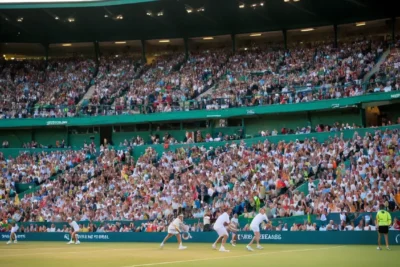 Stade de tennis vibrant