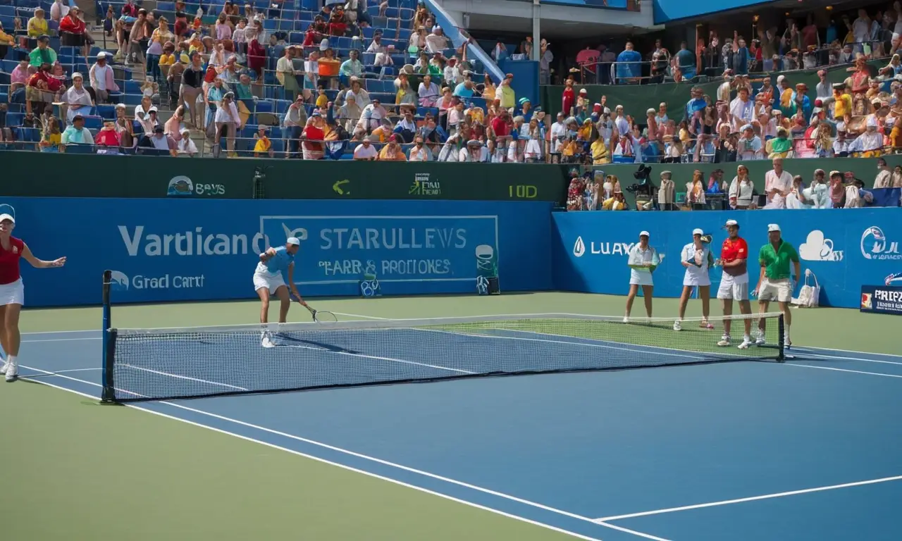 Un court de tennis vibrant sous le soleil