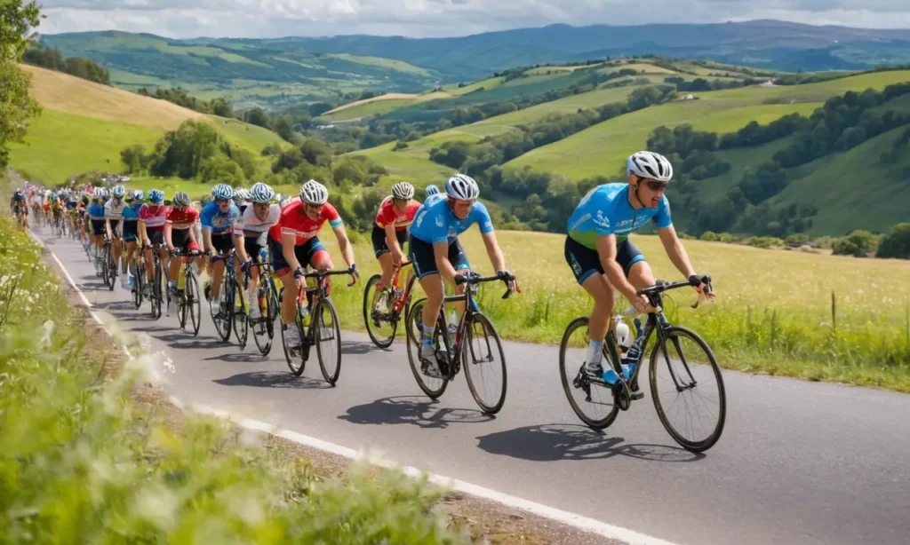 Une course cycliste vibrante dans la nature