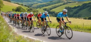Une course cycliste vibrante dans la nature