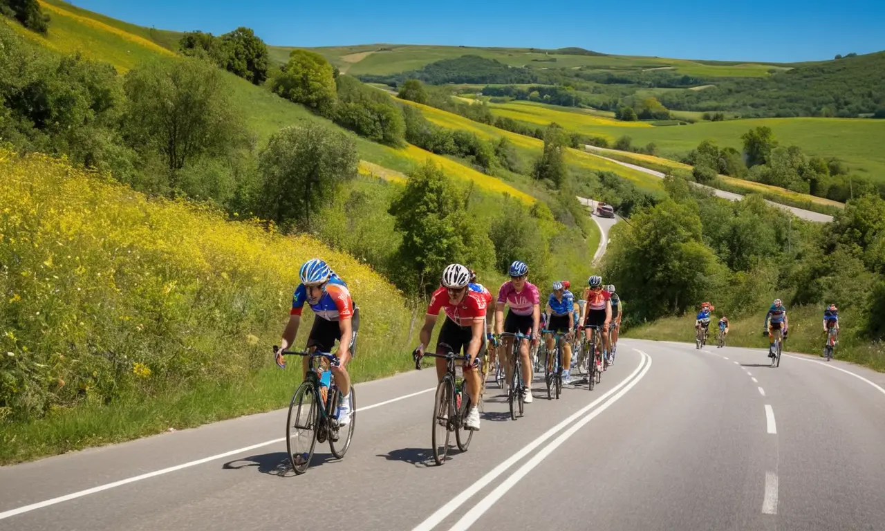 Cyclistes déterminés dans la campagne française