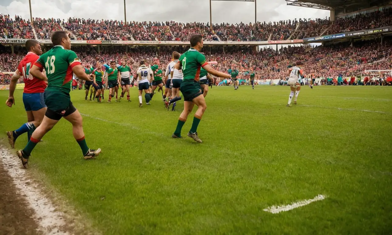 Stade de rugby vibrant