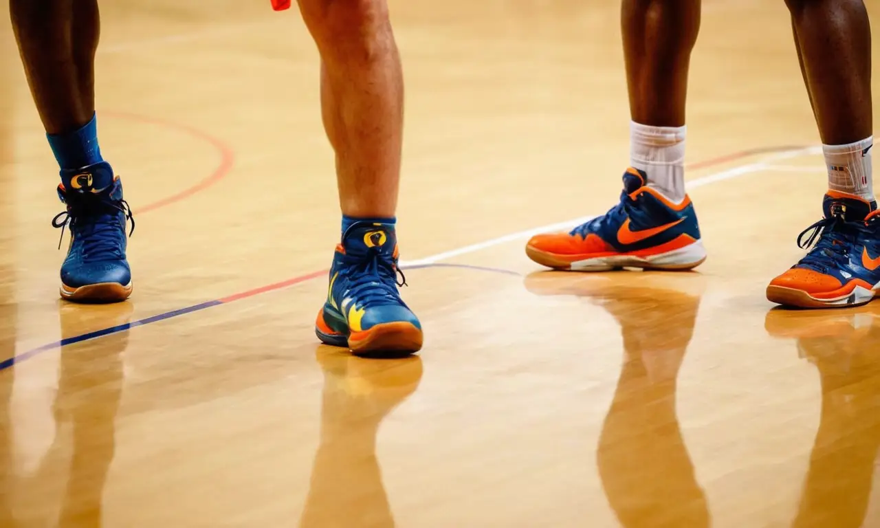 Terrain de basket bondé, ambiance intense et colorée