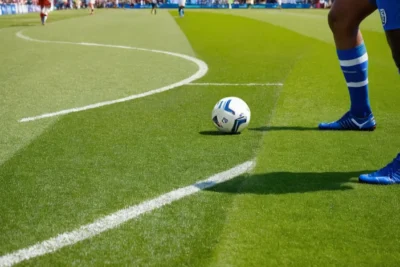 Match de foot vibrant sous un ciel bleu