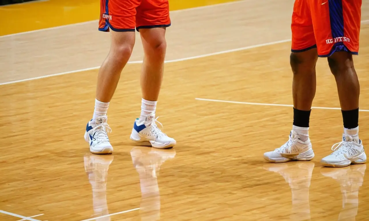Terrain de basket vivant avec joueurs dynamiques