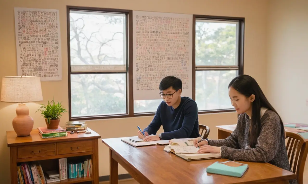 Salle détude lumineuse avec étudiants concentrés
