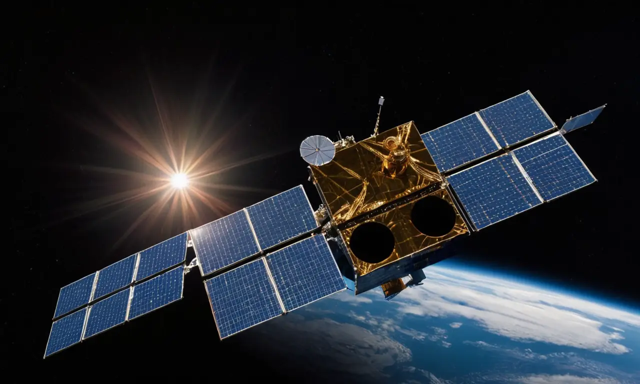 Un satellite élégant orbite autour de la Terre