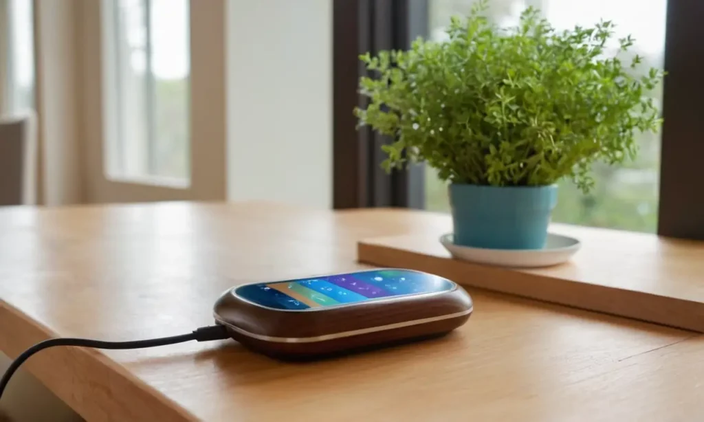 Un GPS moderne sur une table en bois
