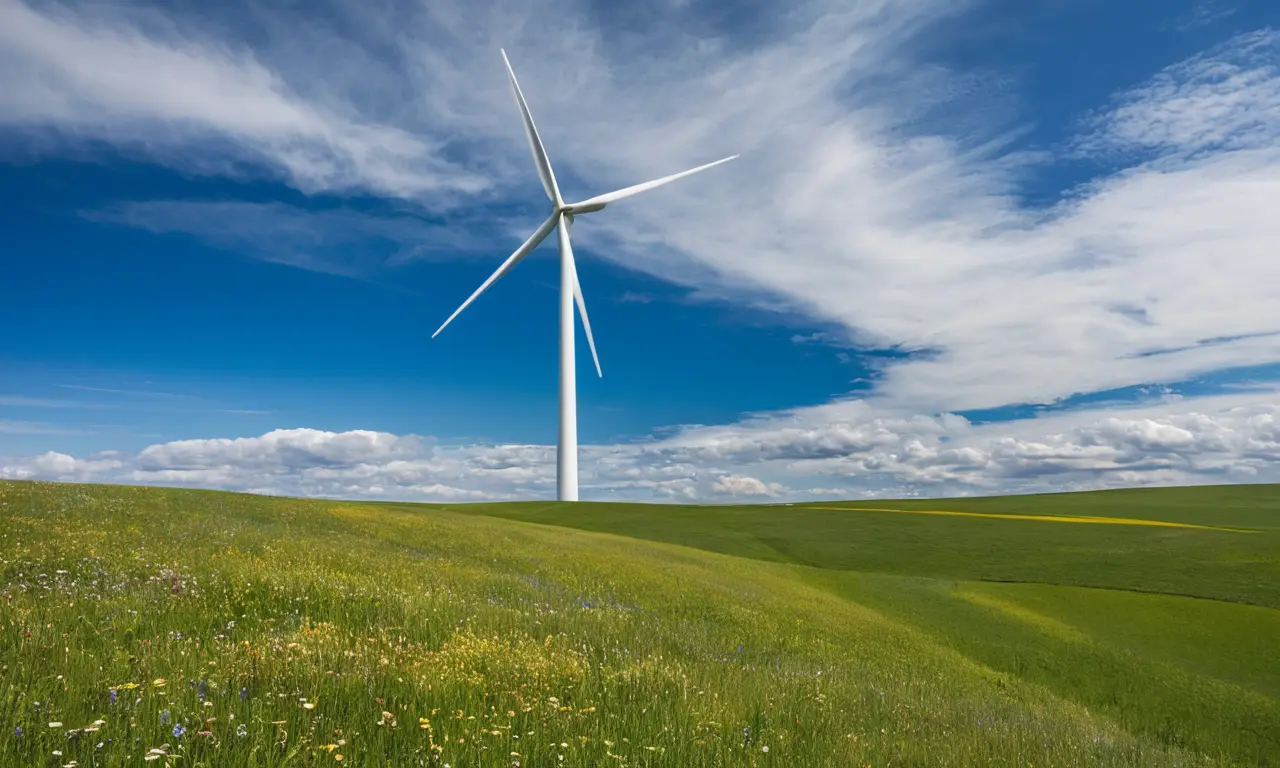 Une éolienne élancée, symbole de lénergie éolienne