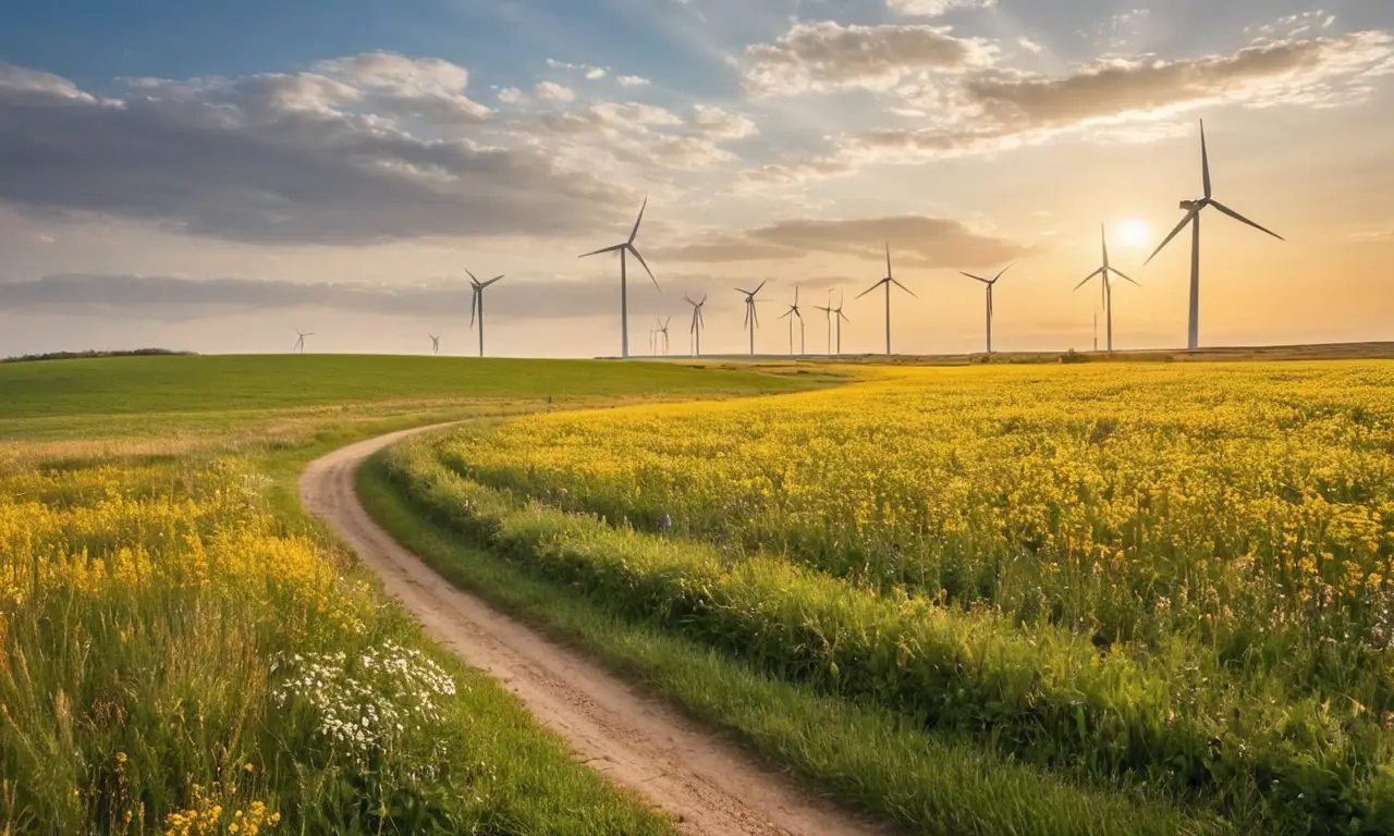 Un paysage harmonieux entre nature et technologie
