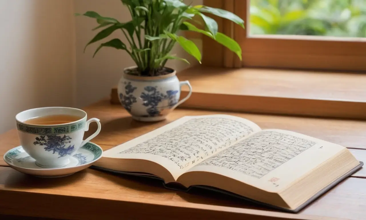 Un livre ouvert sur une table en bois