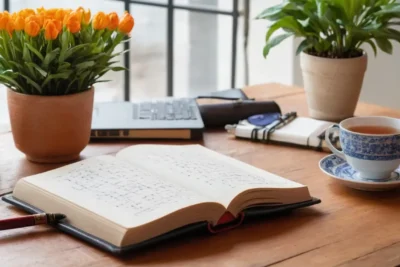 Espace de travail organisé et apaisant