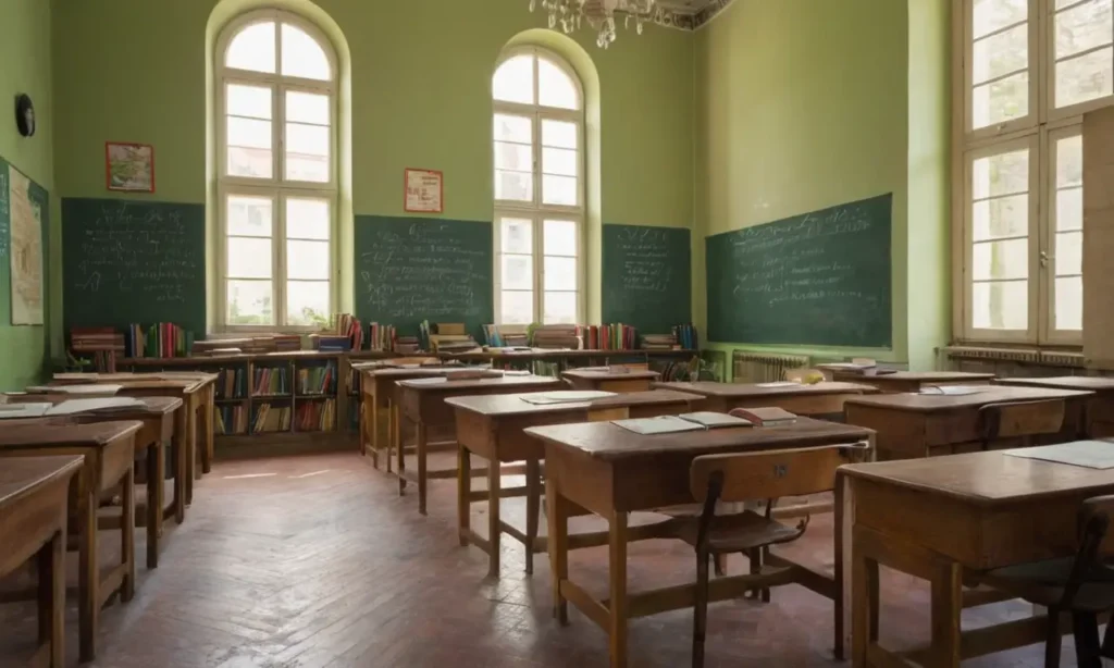 Une salle de classe italienne bien éclairée