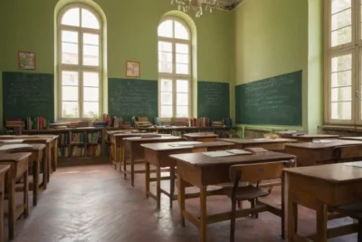 Une salle de classe italienne bien éclairée