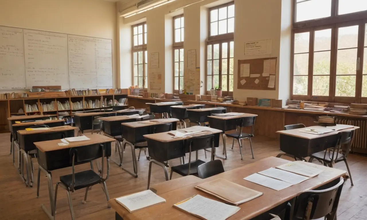 Salle de classe lumineuse et animée