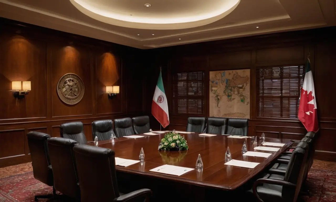 Salle de conférence sombre avec participants engagés