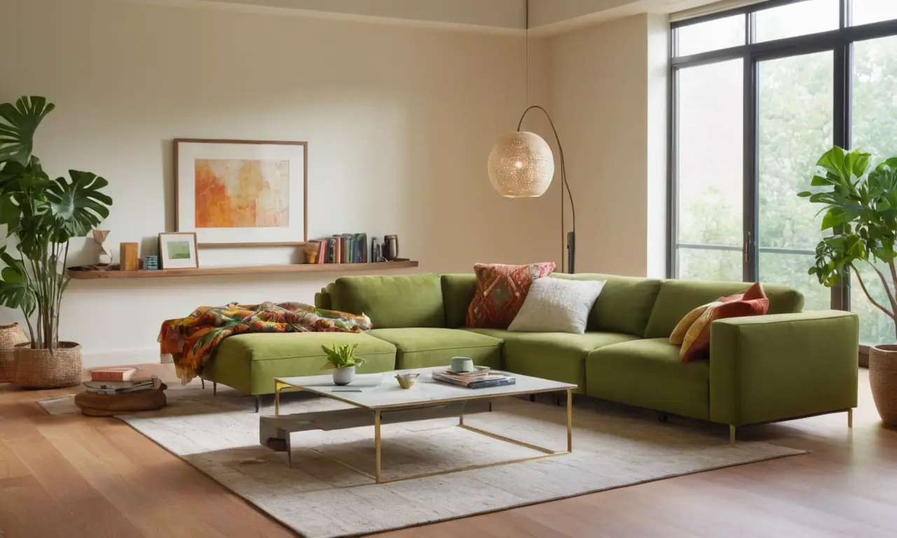 Un salon moderne, lumineux et technologique
