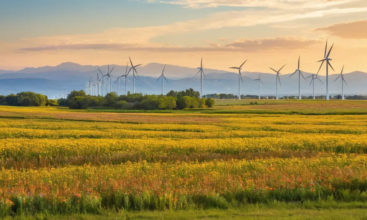 Paysage enchanteur alliant nature et technologie