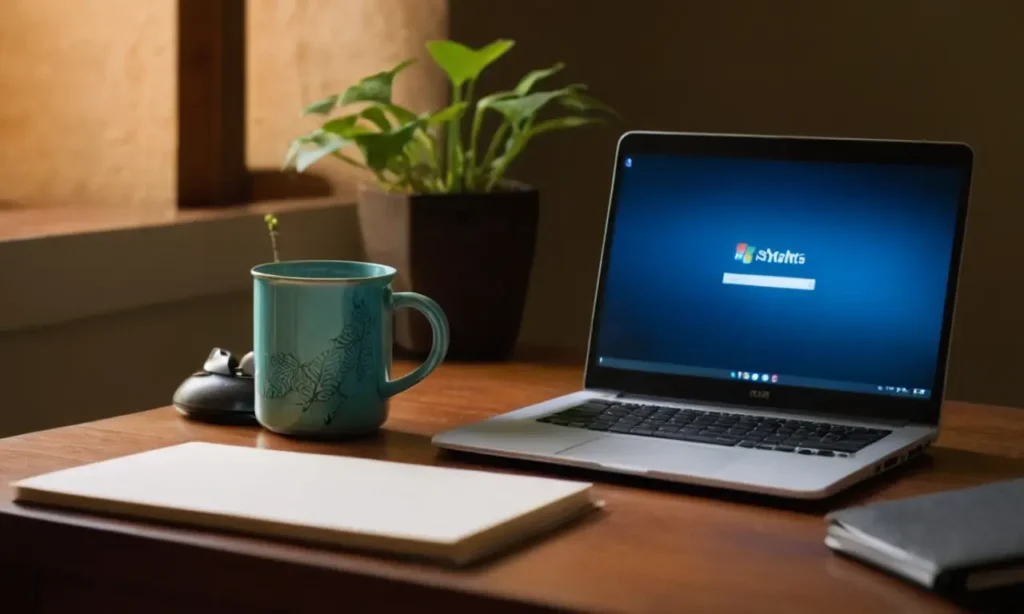 Une pièce sombre avec un bureau lumineux