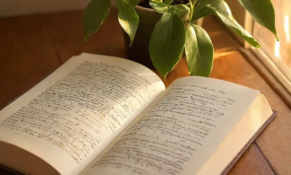 Un livre ouvert sur un bureau en bois
