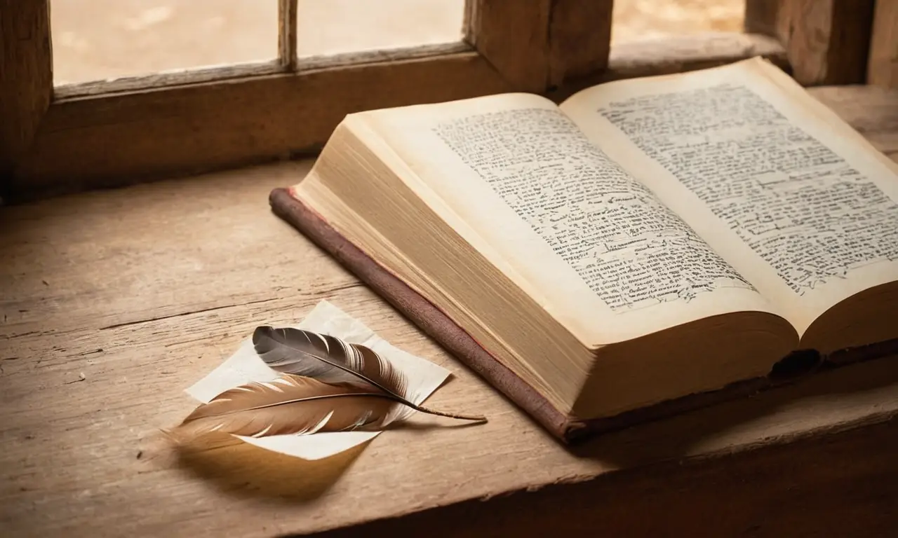 Livre ancien sur table en bois rustique