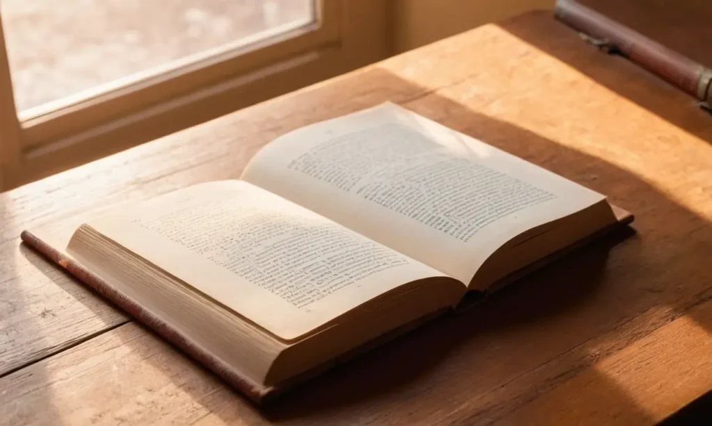 Livre ouvert sur table en bois éclairée
