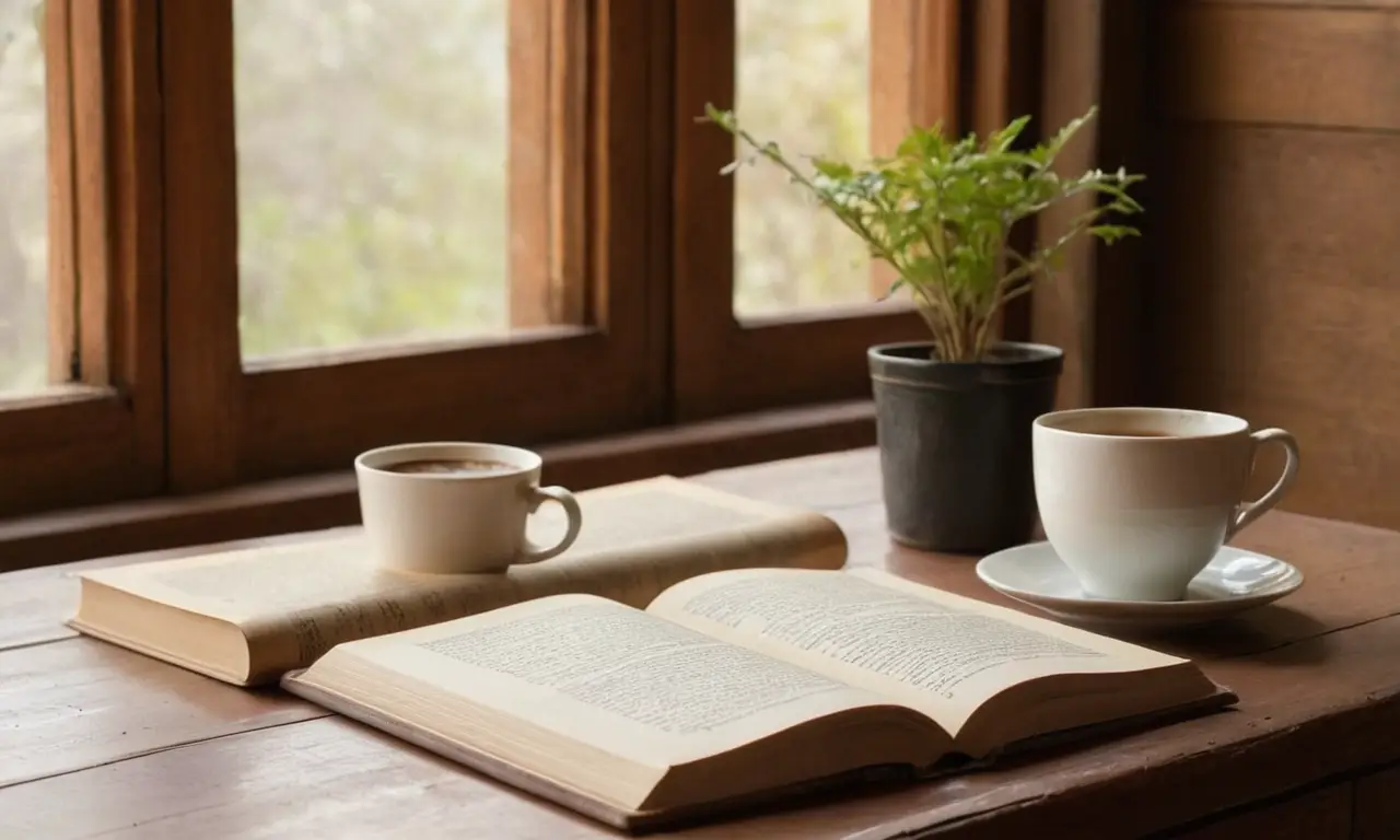 Livre ouvert sur un bureau en bois