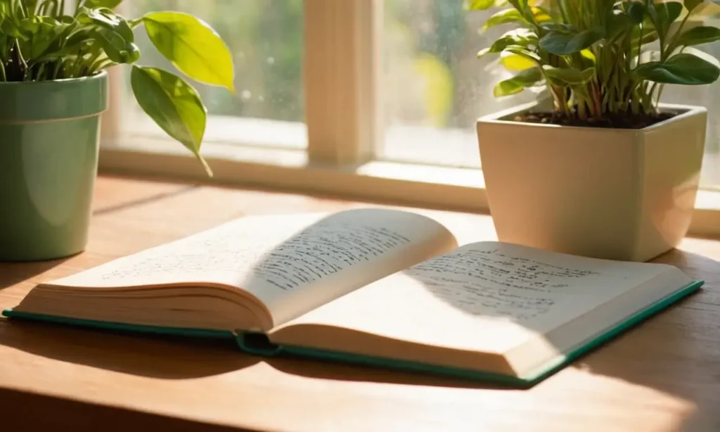 Livre ouvert sur un bureau ensoleillé