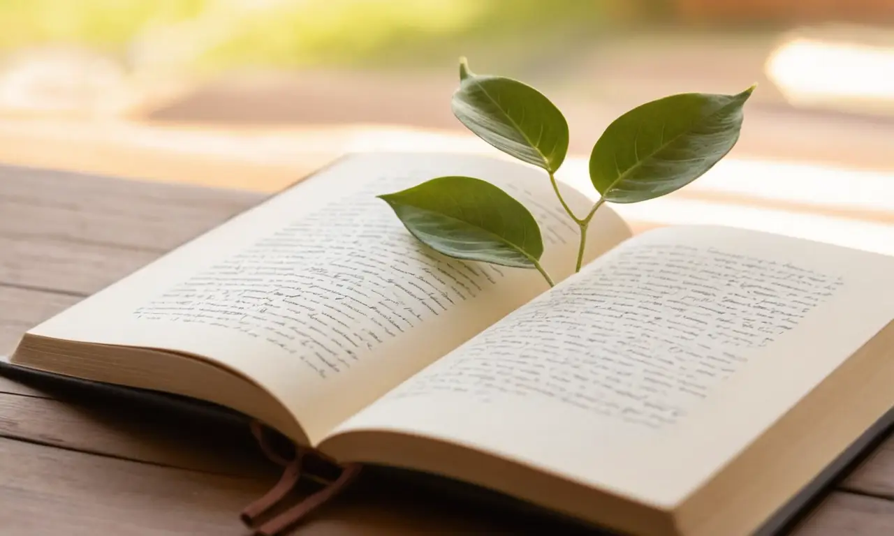 Livre ouvert sur un bureau en bois